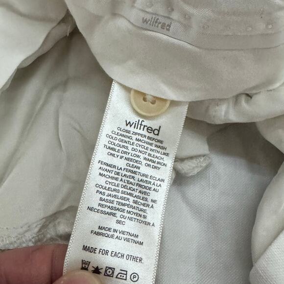 Wilfred Aritzia White Linen Blend Shorts Size 4 High Waist Tencel Casual Summer - Picture 4 of 7